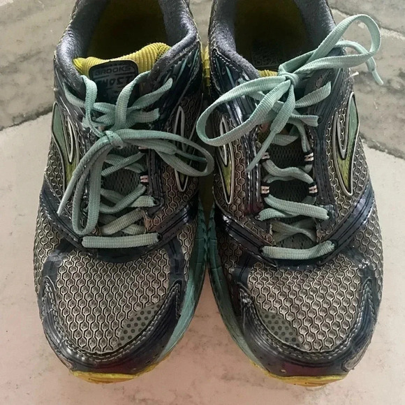 Brooks Ghost blue, grey, yellow women’s running shoe 8.5 - Picture 7 of 8